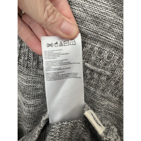 Roxy Women's Marled Gray Hoodie Tunic Sweater Knit V Neck Pullover Small - Picture 9 of 12